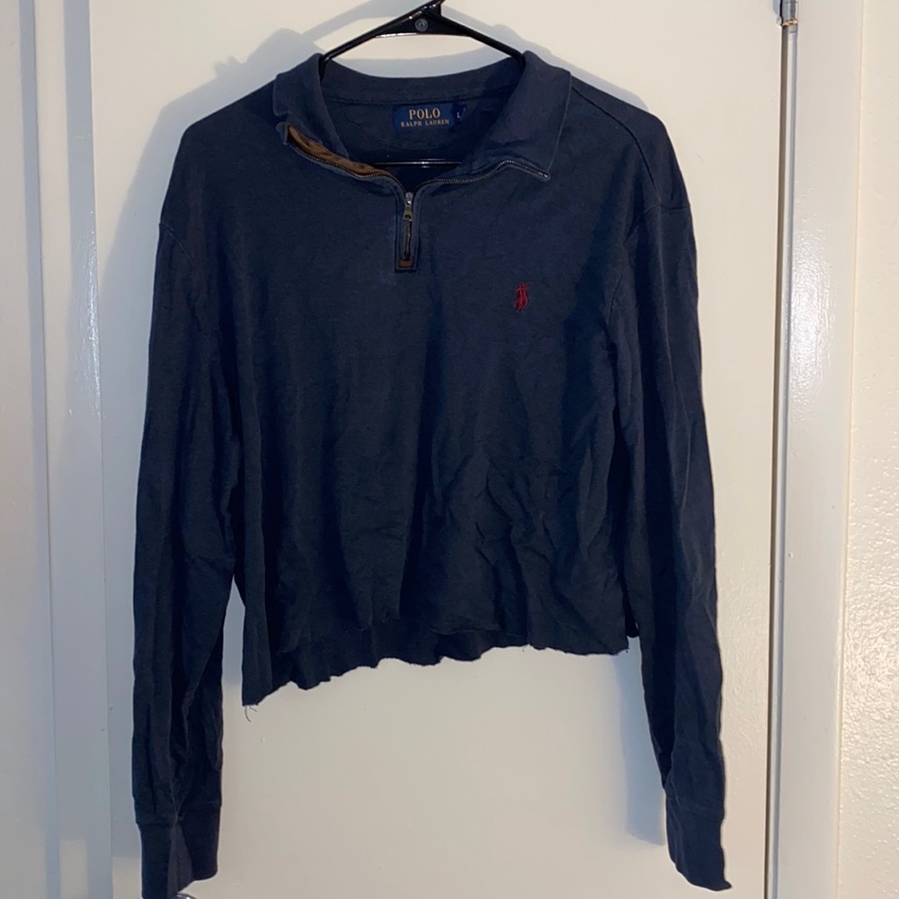 Cropped polo sweater